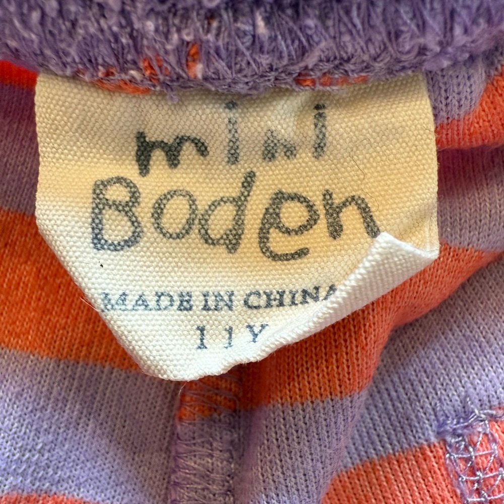 Mini Boden Striped Terry Cloth Shorts - Picture 5 of 7